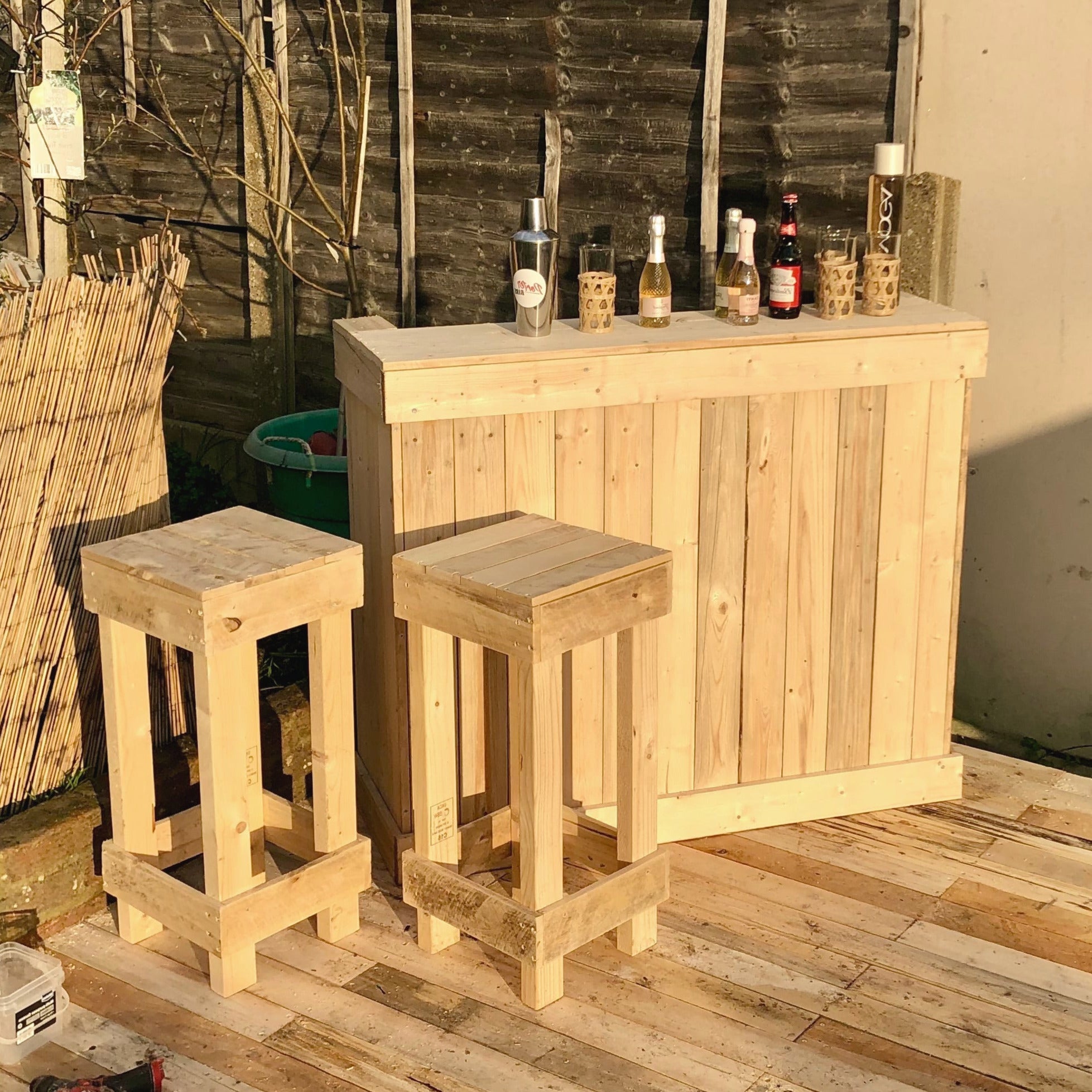 Rustic Wooden Cocktail Bar